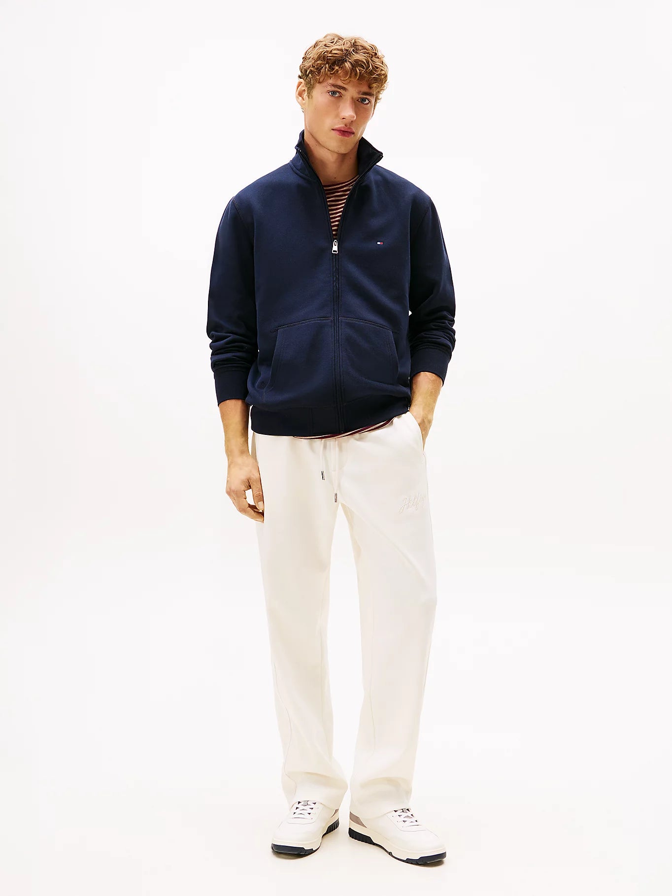 Tommy Hilfiger miesten college Essential Fleece Stand Collar, tummansininen