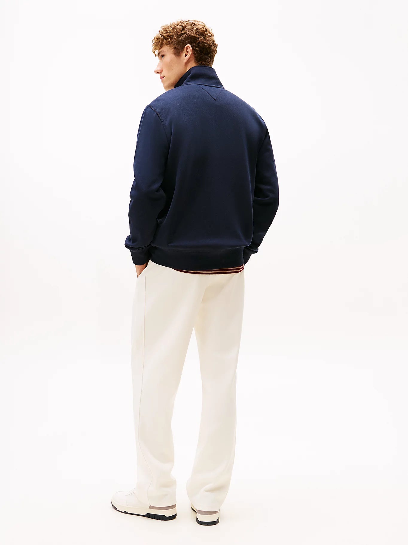 Tommy Hilfiger miesten college Essential Fleece Stand Collar, tummansininen