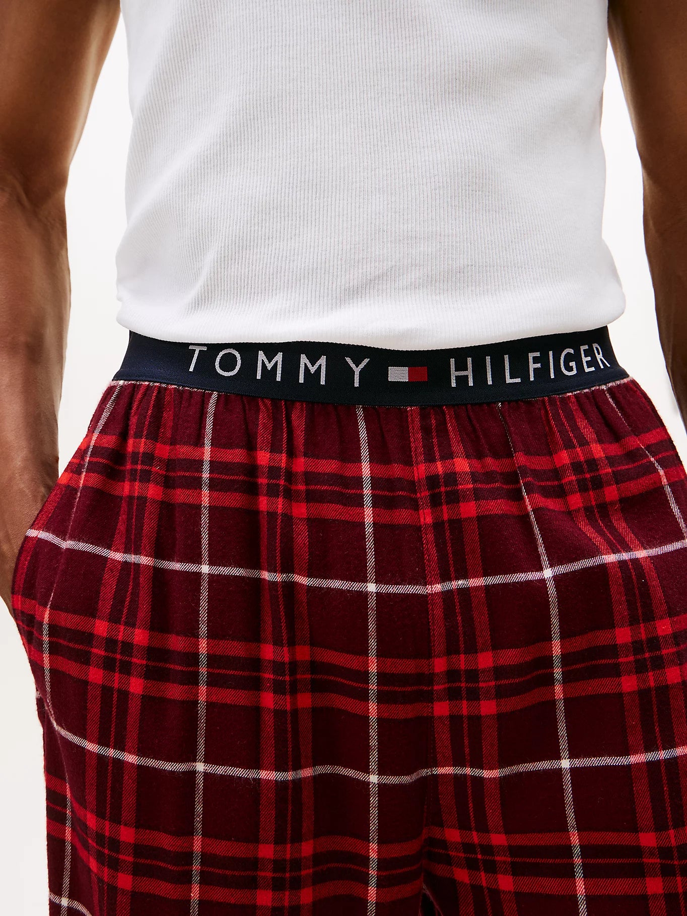 K FLANNEL PJ PANT WAISTBAND PUNAINEN RUUTU