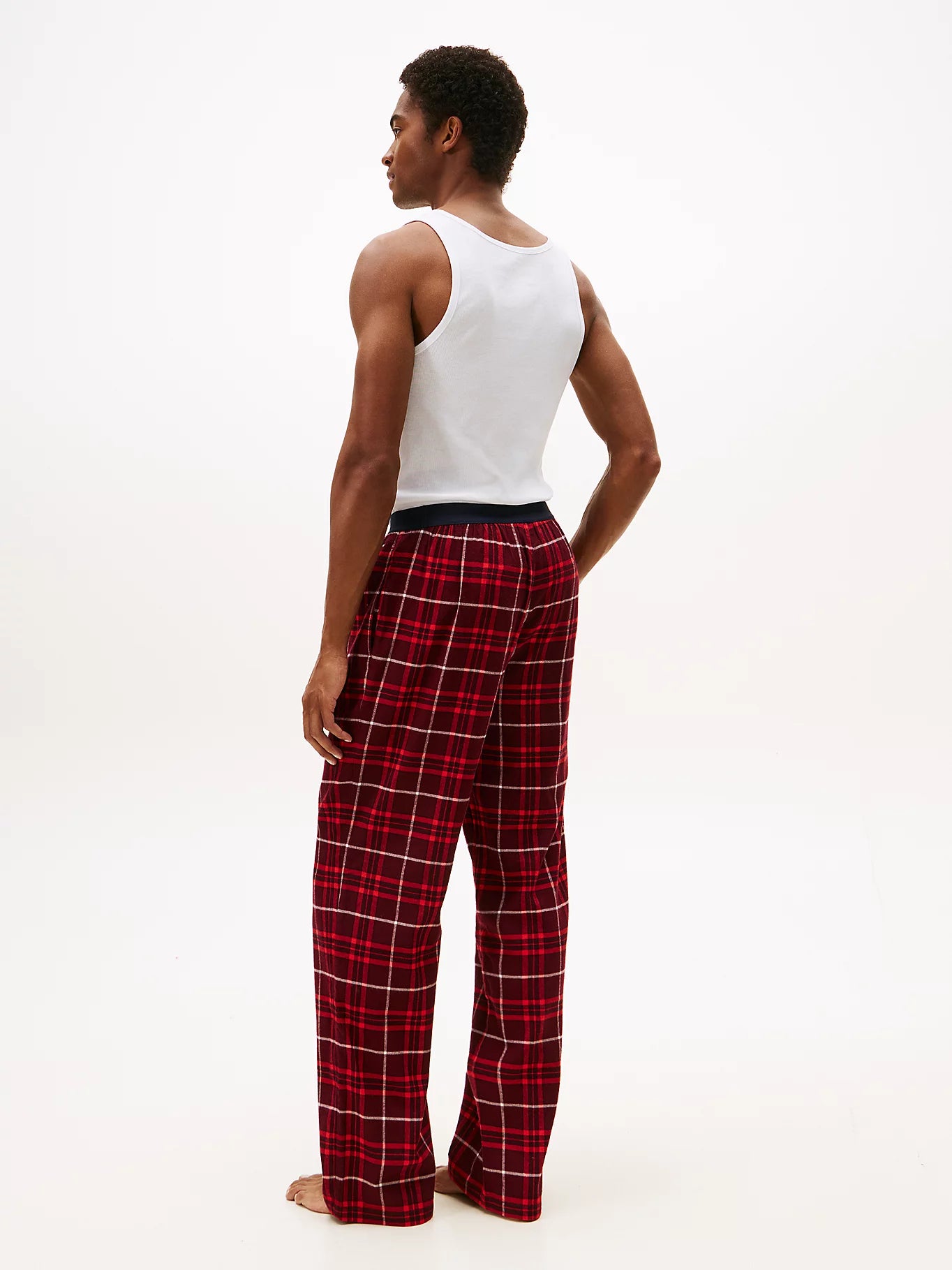 K FLANNEL PJ PANT WAISTBAND PUNAINEN RUUTU