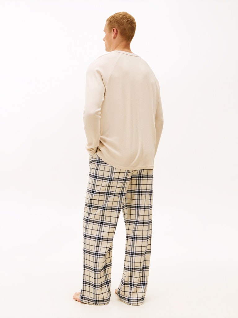 Tommy Hilfiget Relaxed Flannel PJ Set, Boxed beige