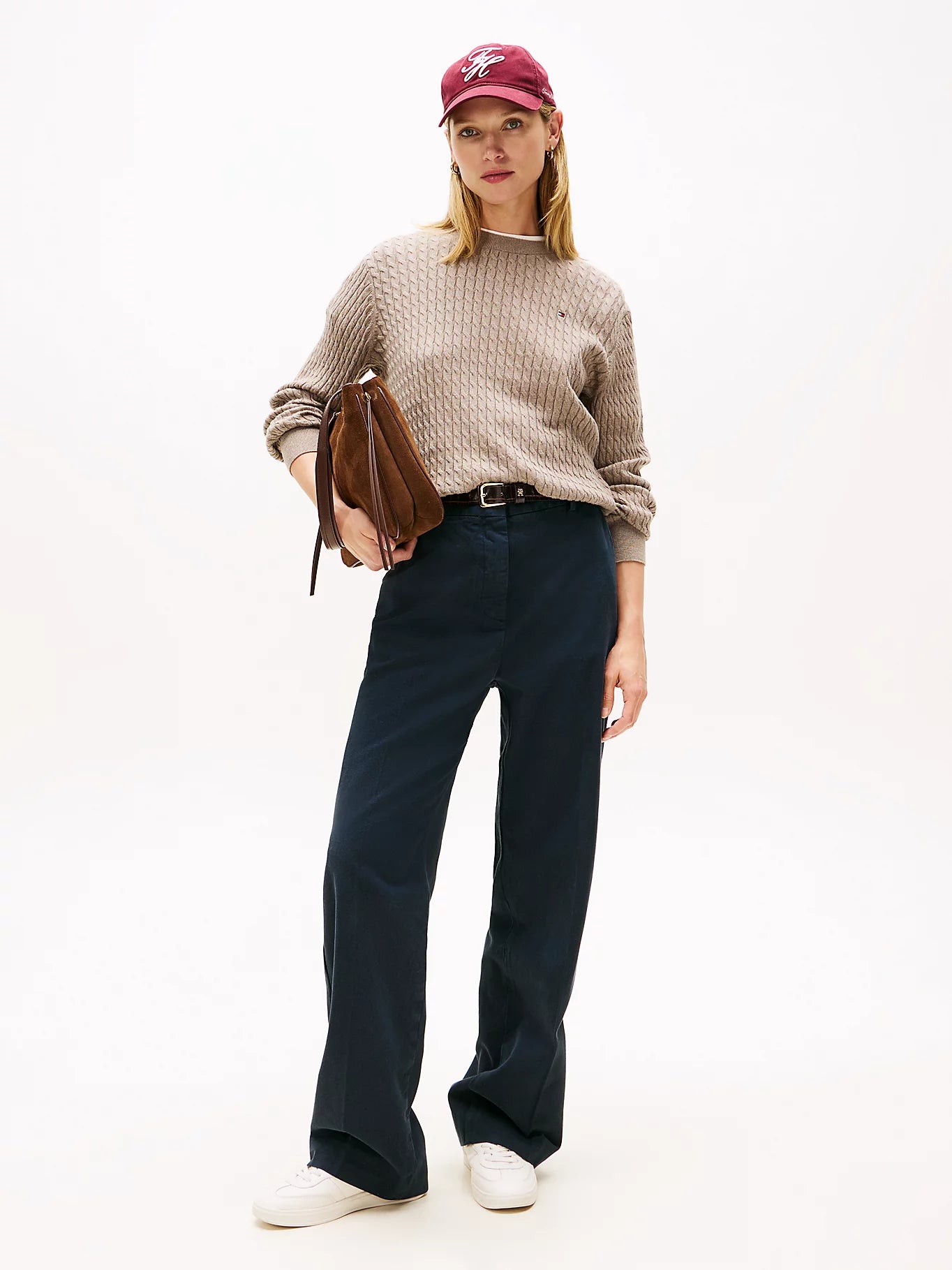 CO CABLE FINE GG C-NK LS SWEATER VAALEA BEIGE