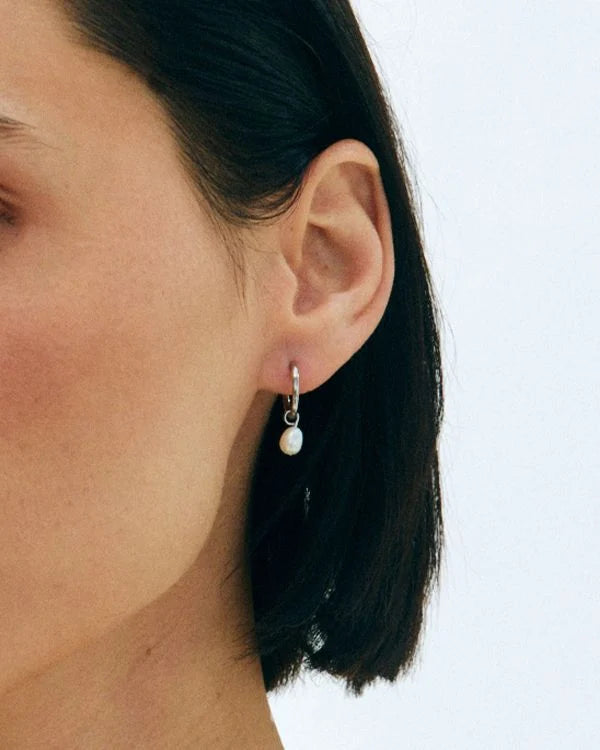 Edblad korvakorut Perla Hoops Steel, Stainless steel