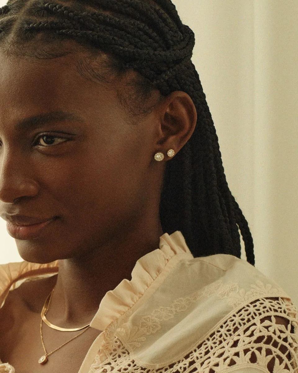 Edblad korvakorut Thassos Studs Mini Gold, Gold pleated