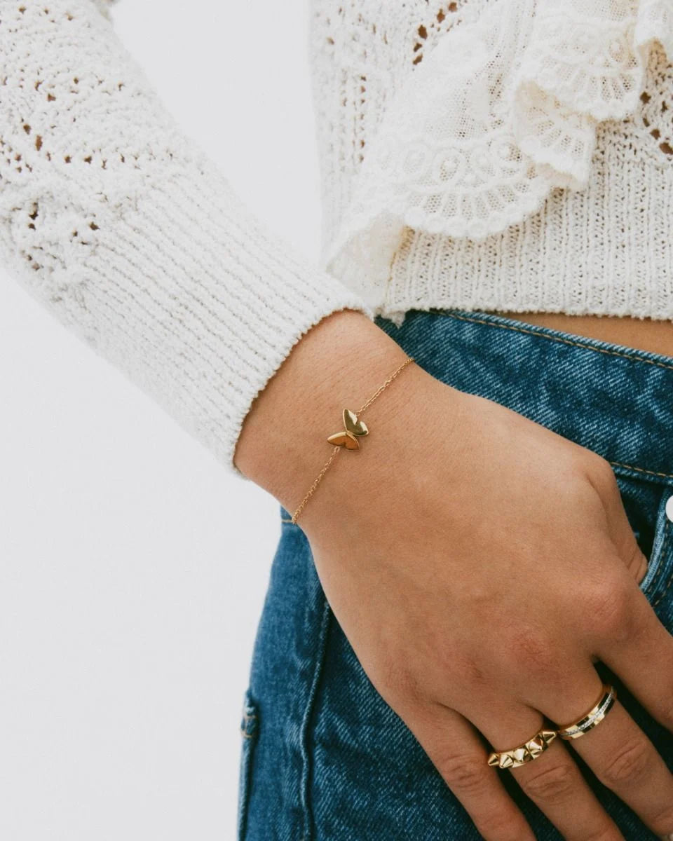 Edblad rannekoru Papillon Bracelet Gold, Gold pleated