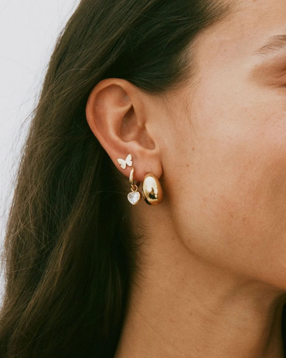 Edblad korvakorut Papillon Studs Gold, Gold pleated