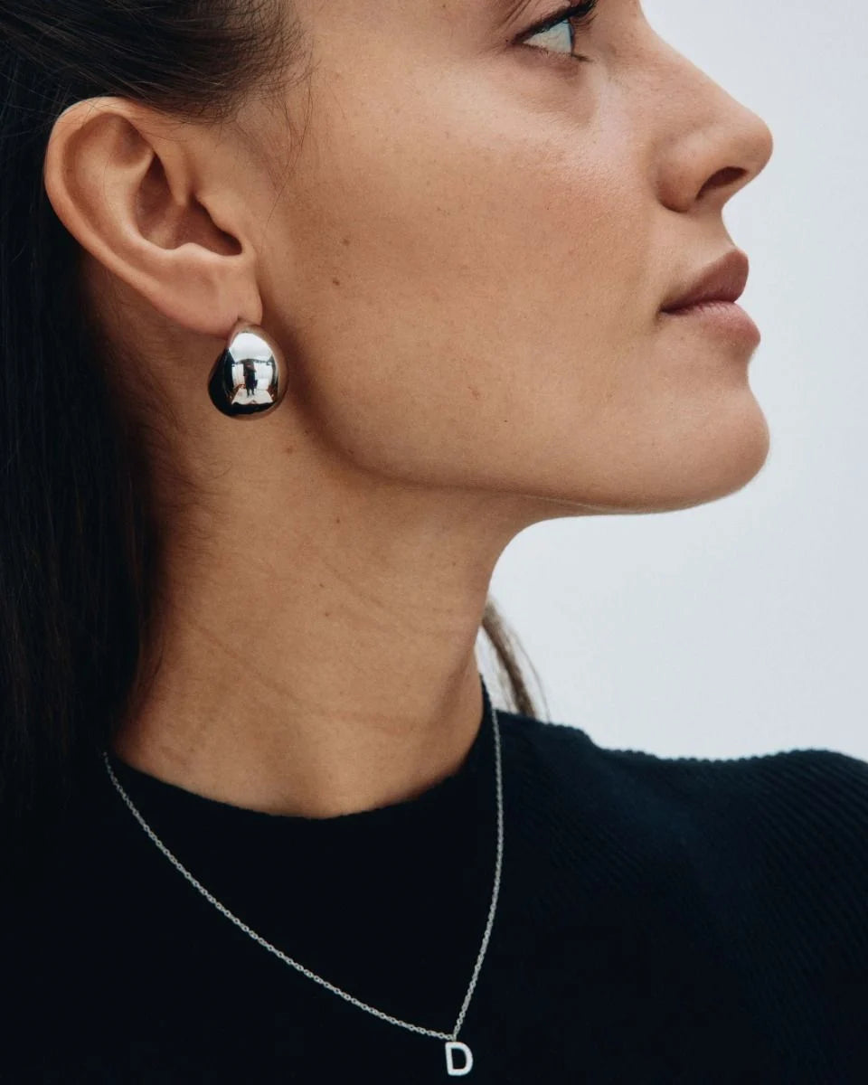 Edblad korvakorut Bold Creoles L Steel, Stainless steel