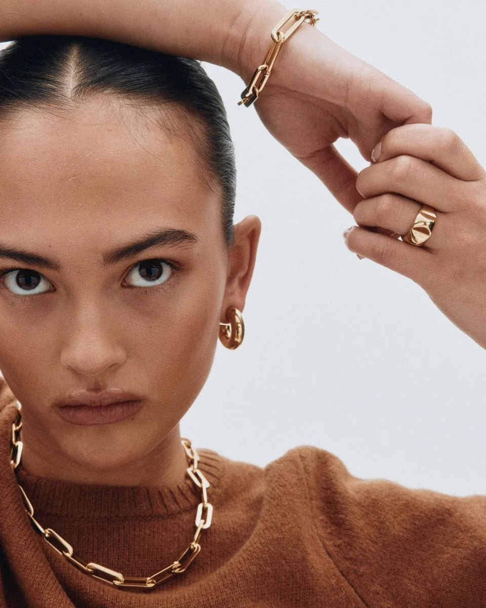 Edblad rannekoru Ivy Maxi Bracelet Gold, Gold pleated