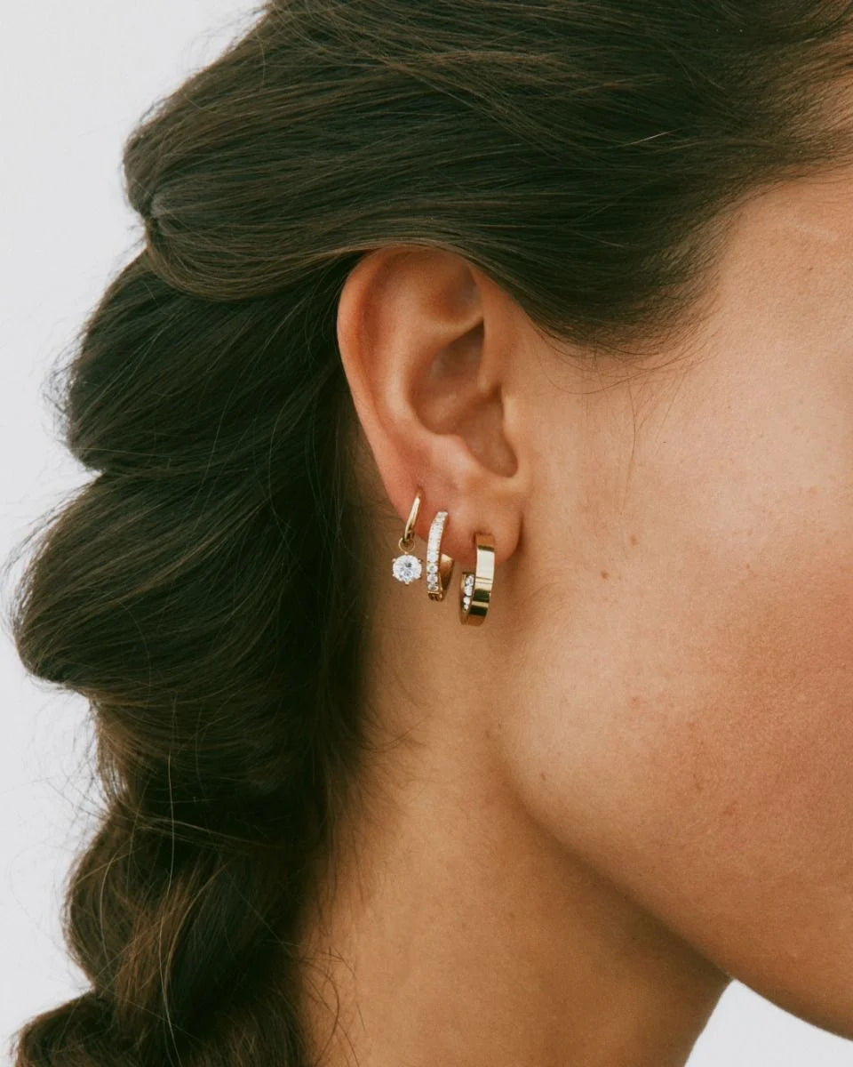 Edblad korvakorut Crown Hoops Gold, Gold pleated