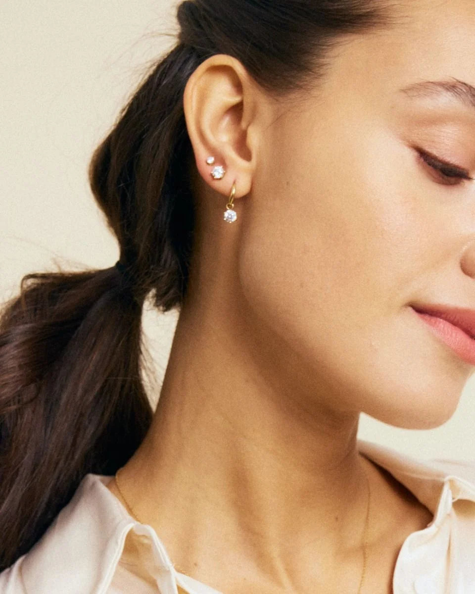 Edblad korvakorut Crown Studs Mini Gold, Gold pleated