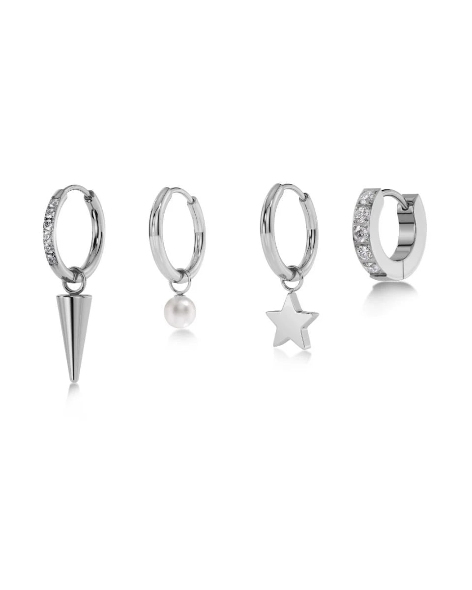 Edblad korvakorut Peak One Hoops Sirius Steel, Stainless steel