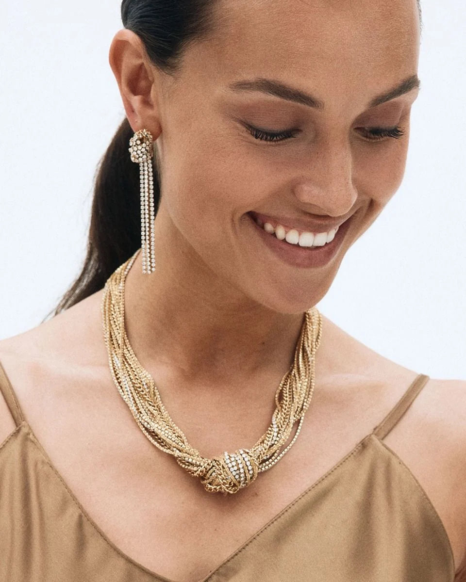 Edblad korvakorut Revel Knot Earrings Gold, Gold pleated