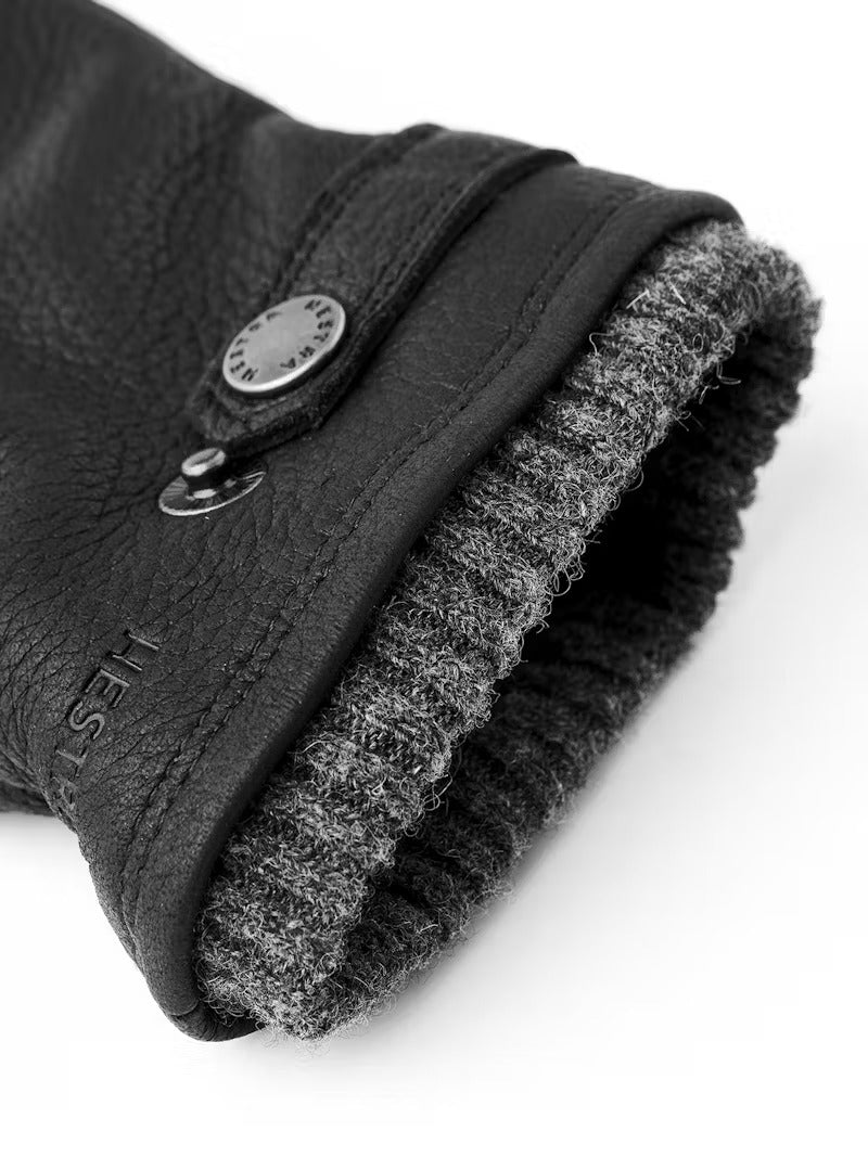 UTSJÖ FLEECE LINER BUCKLE ELKSKIN GLOVE MUSTA