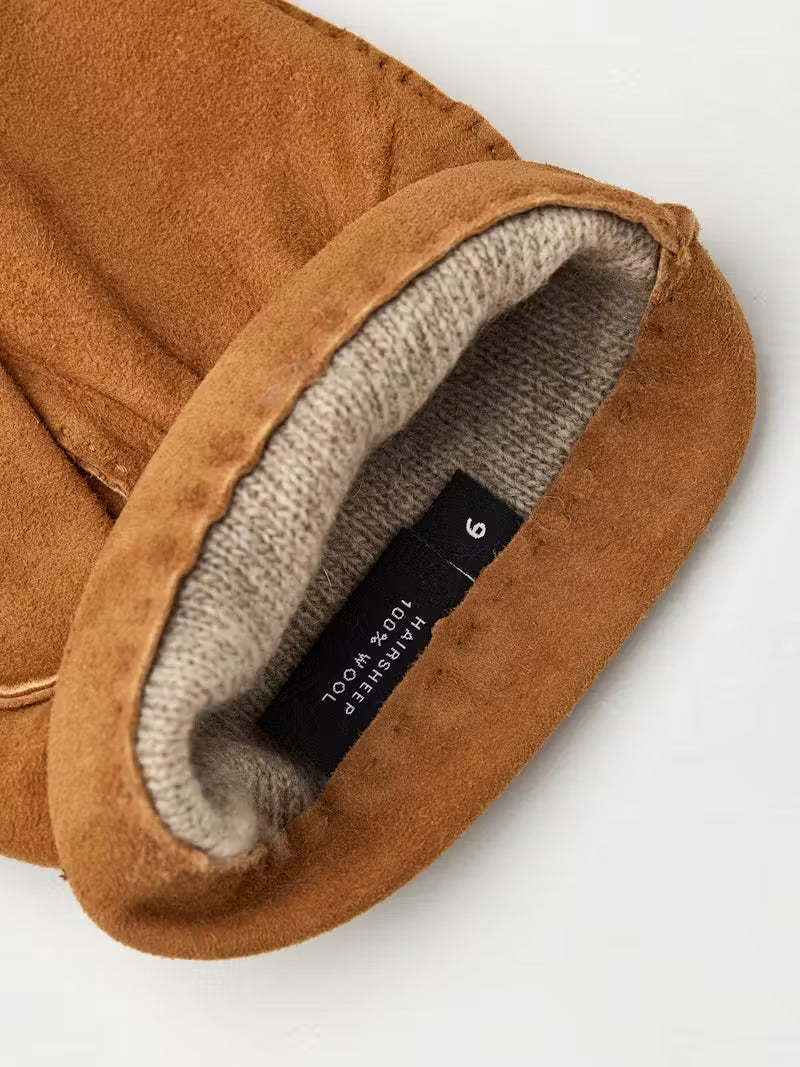 ARTHUR SUEDE GLOVE WOOL LINING KONJAKINRUSKEA