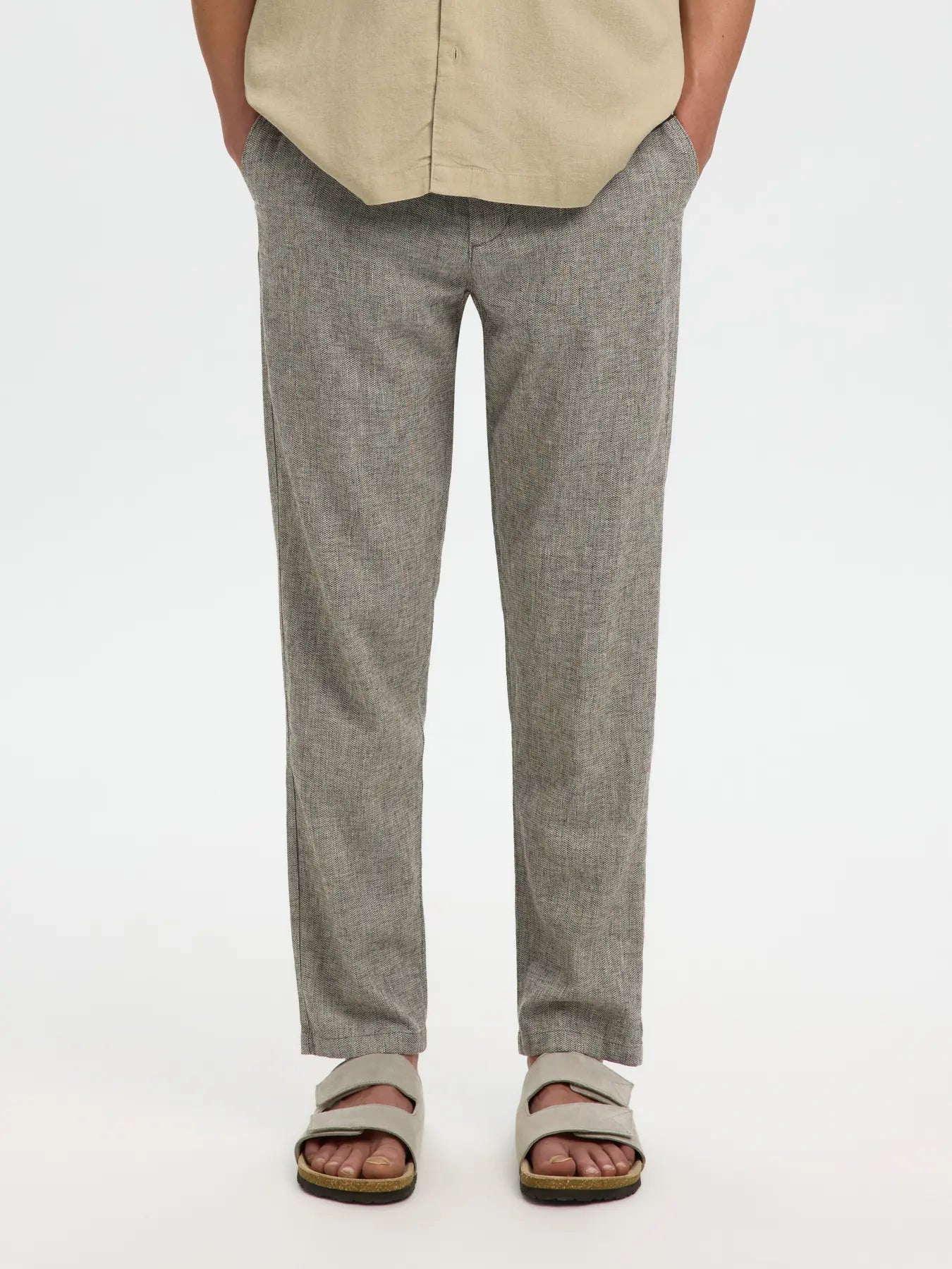 Selected miesten housut SLH172-SLIMTAPE Brody Linen Pant, Delicioso
