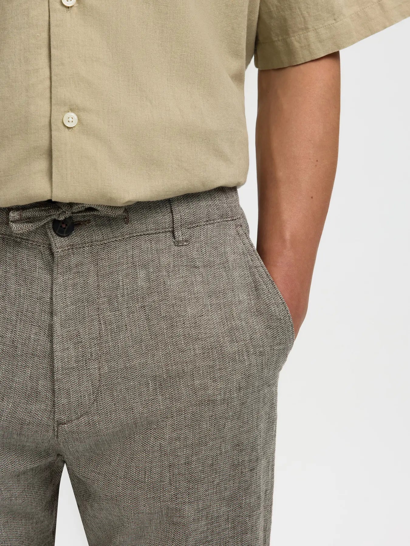 Selected miesten housut SLH172-SLIMTAPE Brody Linen Pant, Delicioso