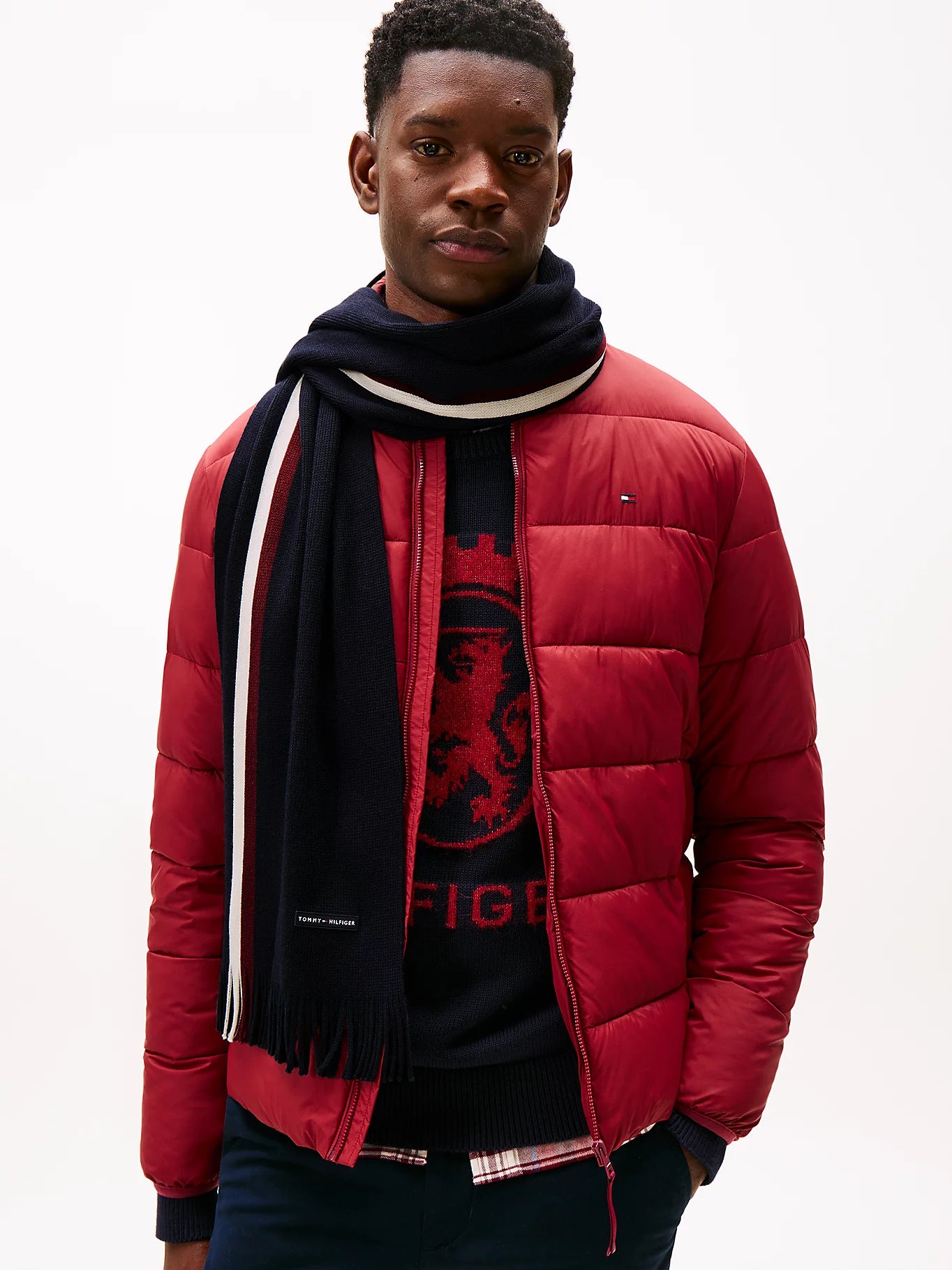 Tommy Hilfiger huivi K TH RWB RACHELLE SCARF, tummansininen