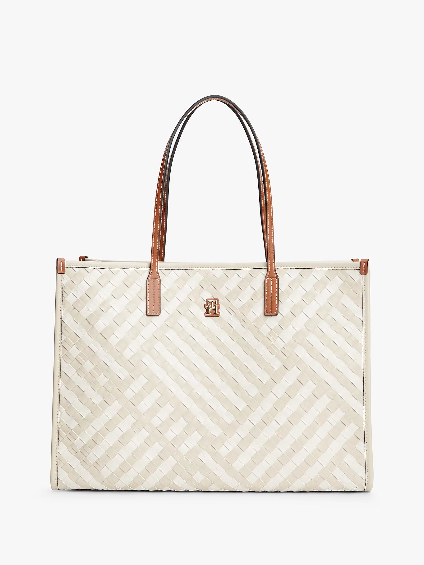 Tommy Hilfiger naisten laukku City Tote, kuosillinen beige