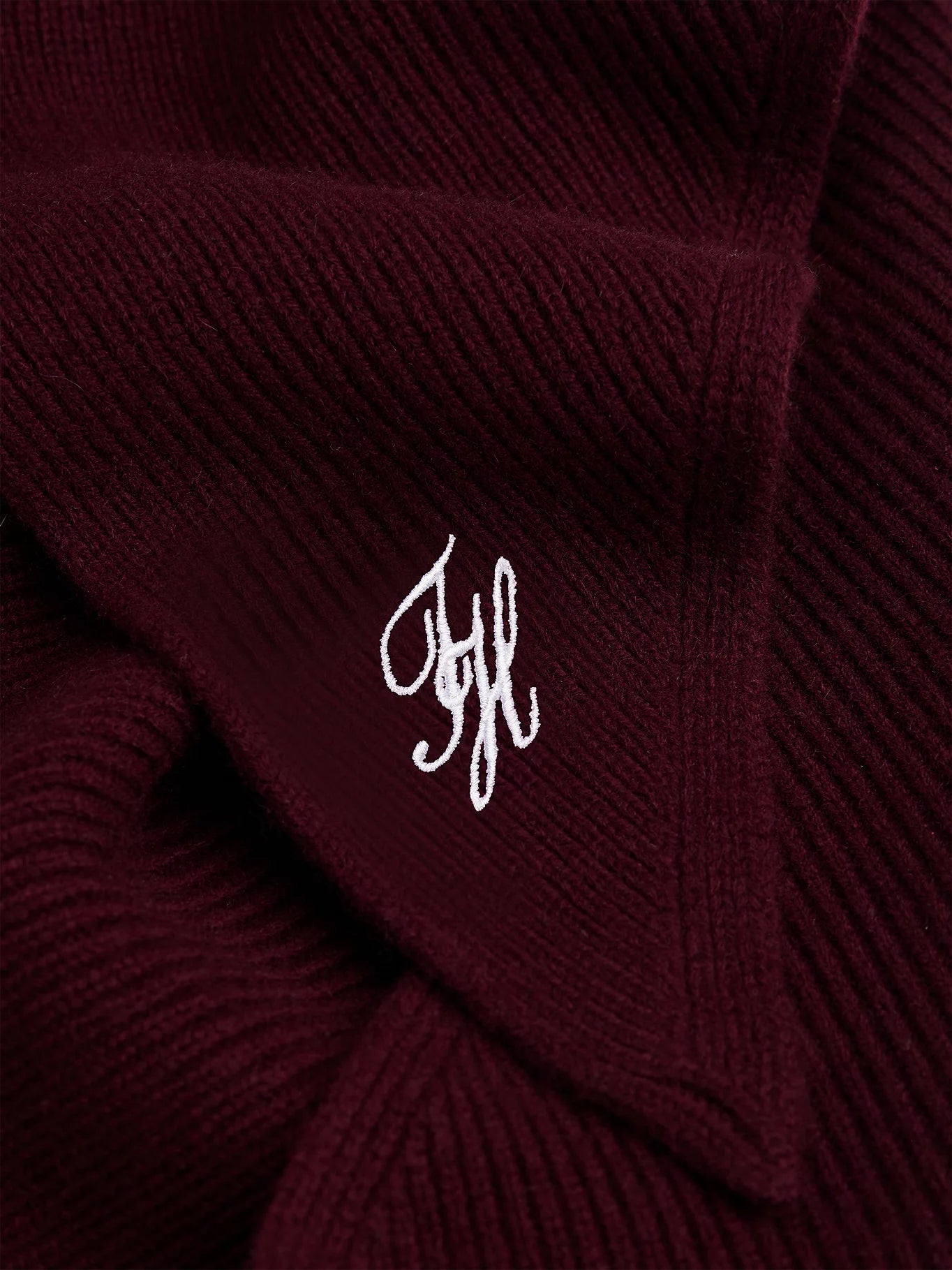 Tommy Hilfiger naisten huivi TOMMY SCRIPT CASH TRIANGLE SCARF, viininpunainen