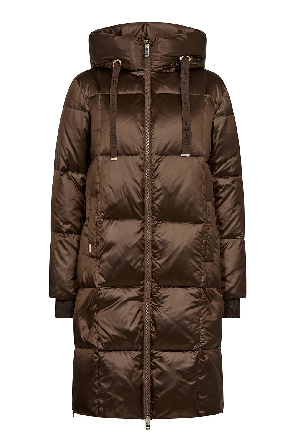 Mos Mosh naisten untuvatakki MMNova Metallic Down Jacket, tummanruskea
