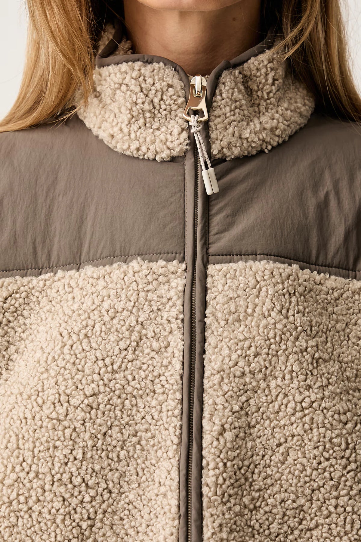 Mos Mosh naisten teddytakki Elisa Eli Teddy Jacket, vaalea beige