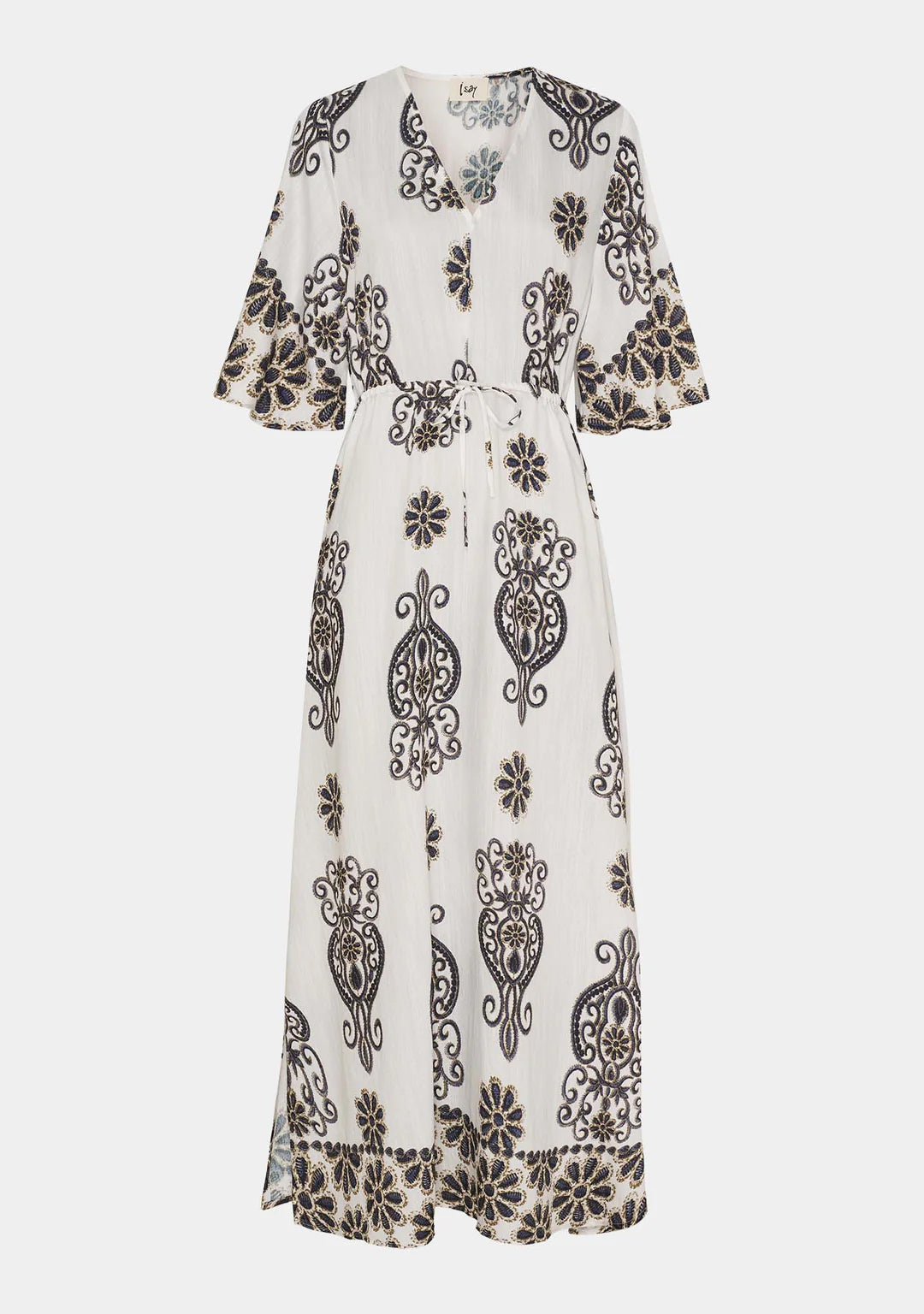 Isay mekko Ane Long Dress, ruskea kuosillinen