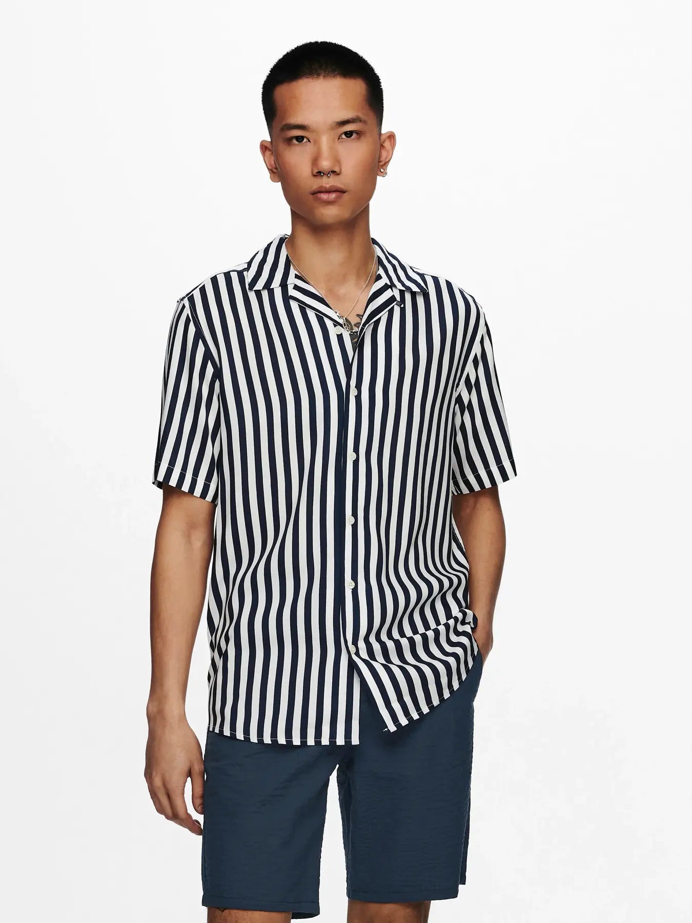 Only and Sons miesten lyhythihainen kauluspaita ONSWAYNE, Dress Blues