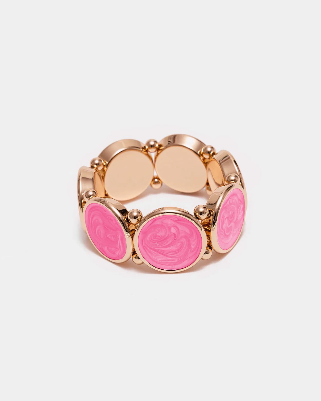 Bow 19 naisten rannekoru Ava Pearl Elastic Bracelet, pinkki