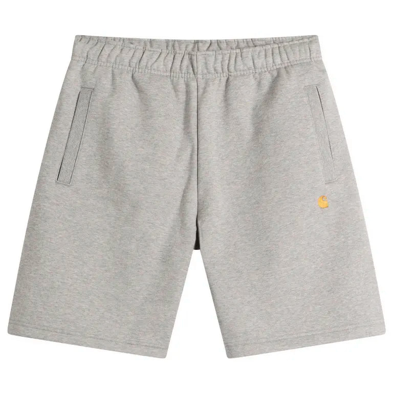 Carhartt miesten collegeshortsit Chase Sweat Short, vaaleanharmaa meleerattu