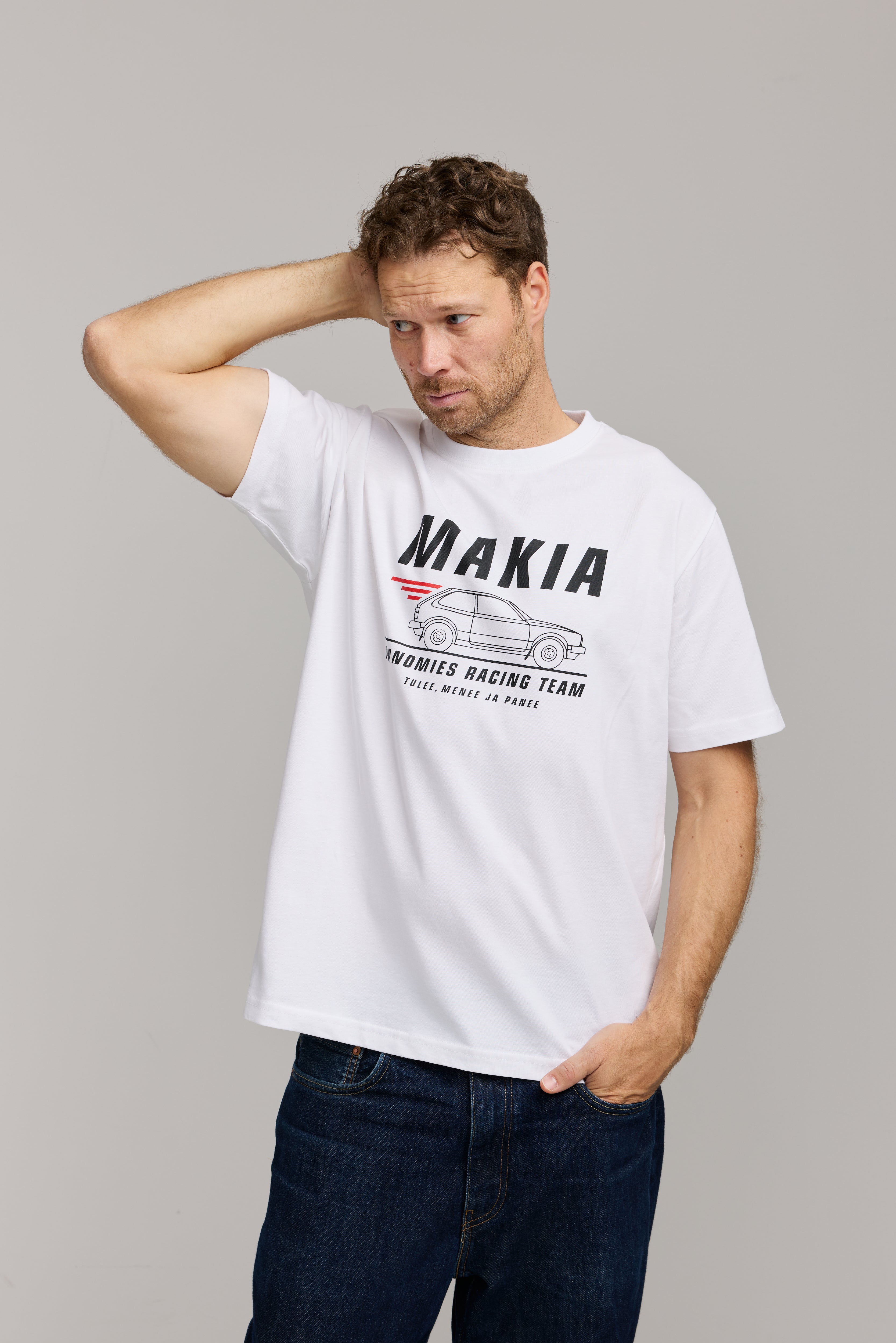 Makia Kummeli Racing T-shirt, valkoinen
