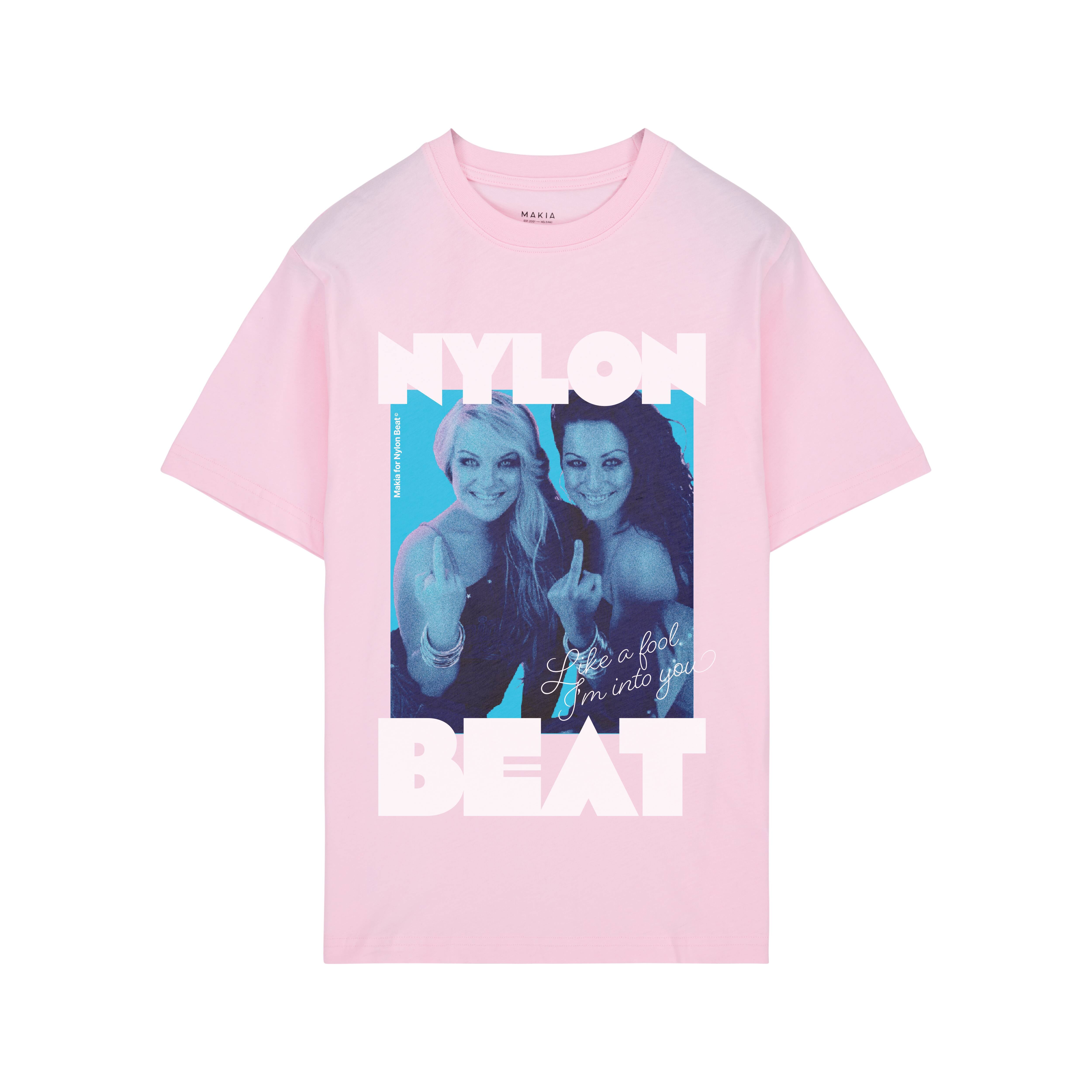Makia x Nylon Beat t-paita Like a Fool T-shirt, vaaleanpunainen