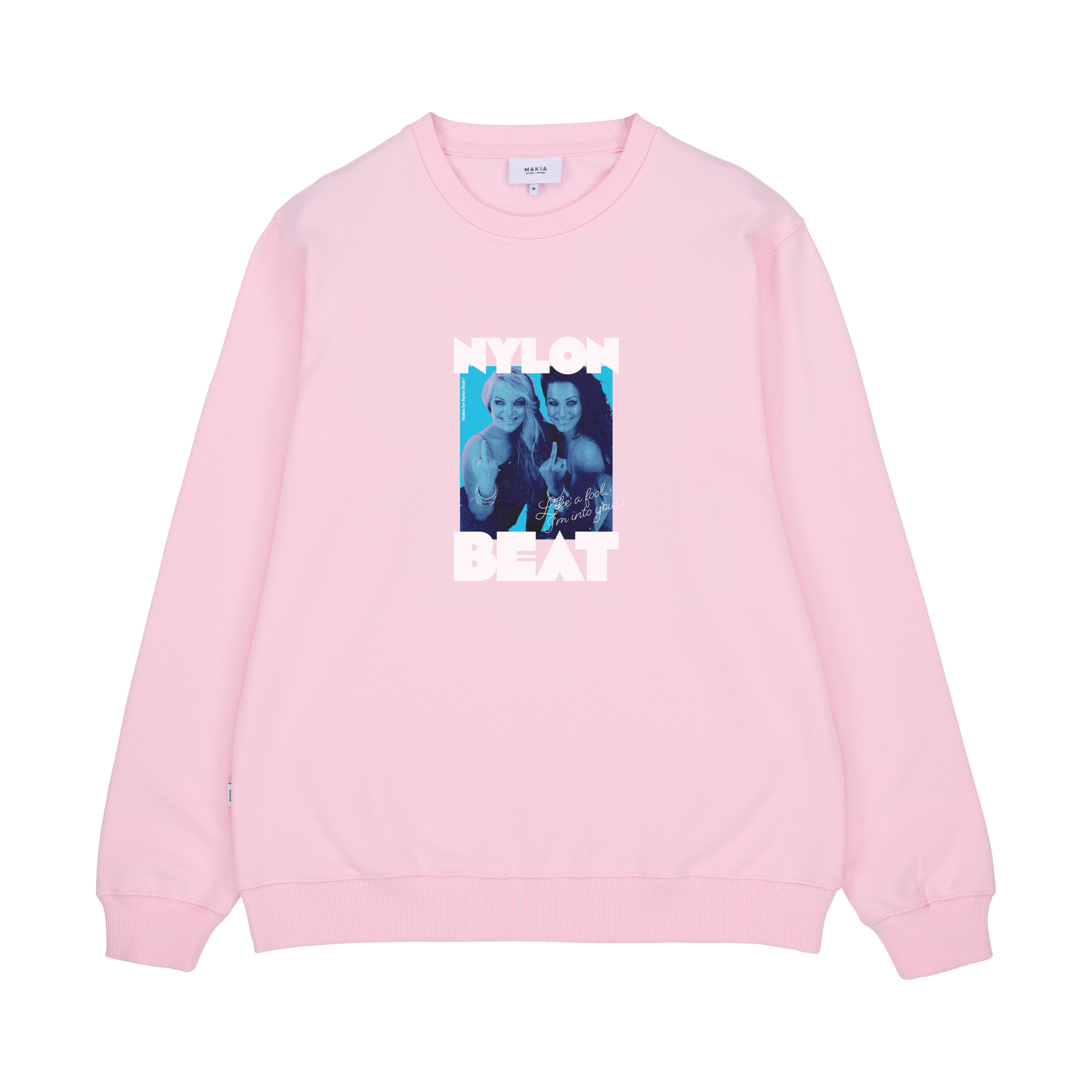 Makia x Nylon Beat collegepaita Like a Fool Sweatshirt, vaaleanpunainen