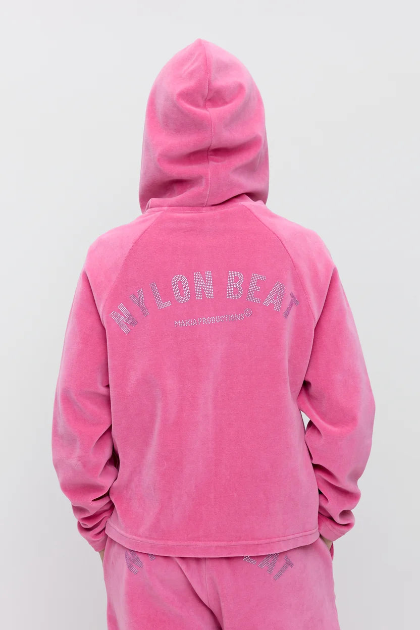 Makia x Nylon Beat huppari Nylon Zip Hoodie, vaaleanpunainen