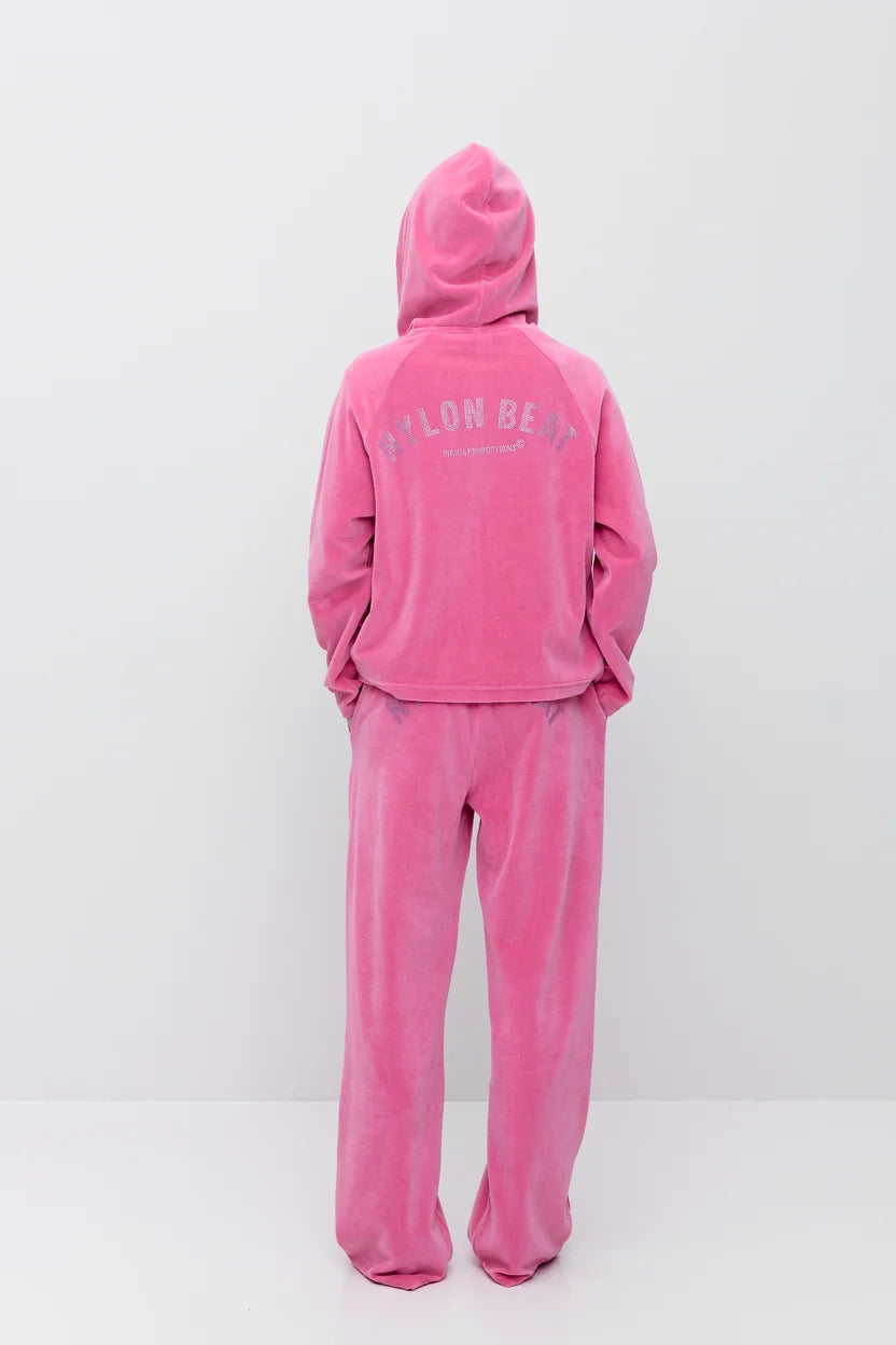 Makia x Nylon Beat huppari Nylon Zip Hoodie, vaaleanpunainen