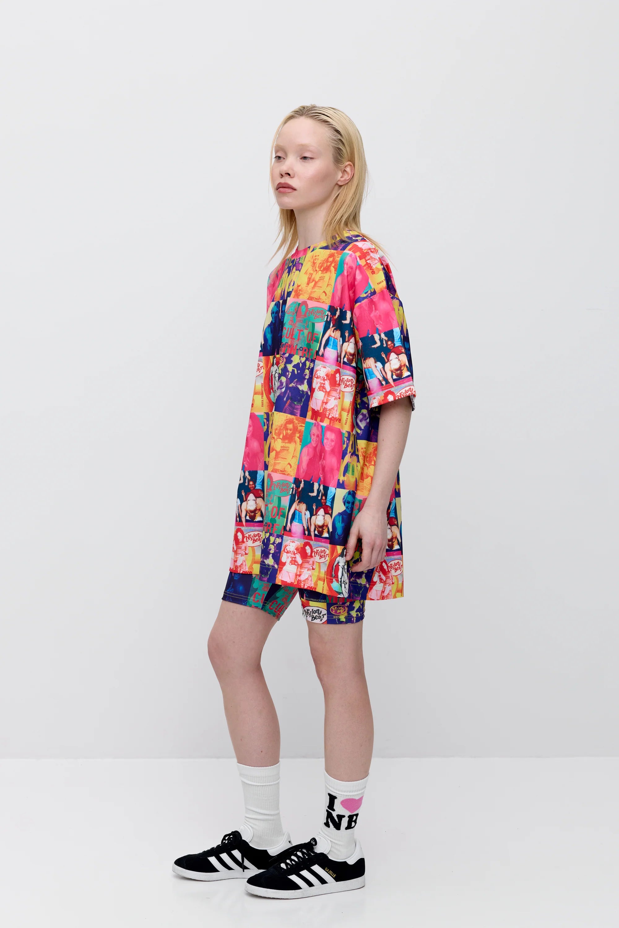Makia x Nylon Beat t-paita Nylon Oversize T-shirt, monivärinen kuosi