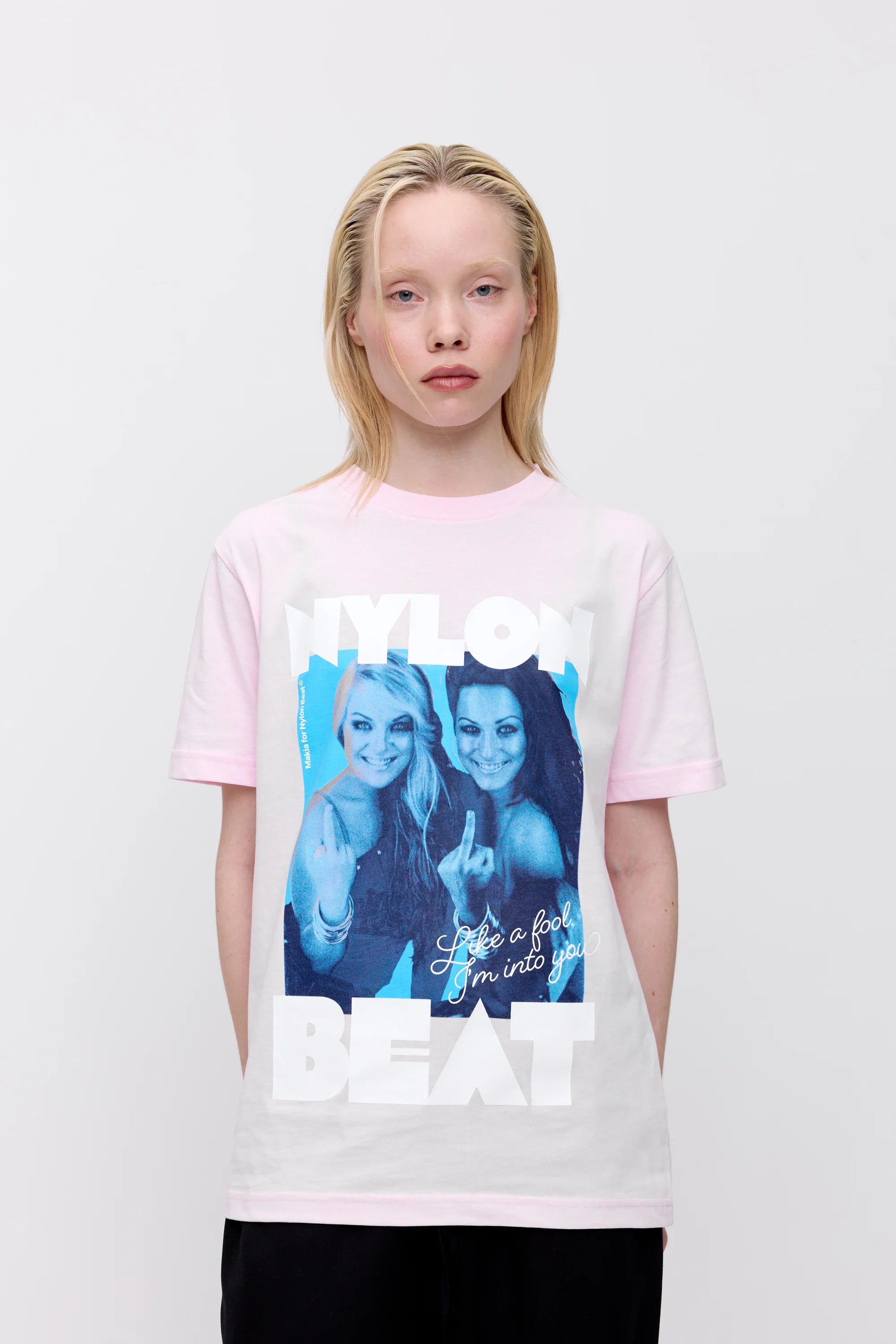 Makia x Nylon Beat t-paita Like a Fool T-shirt, vaaleanpunainen