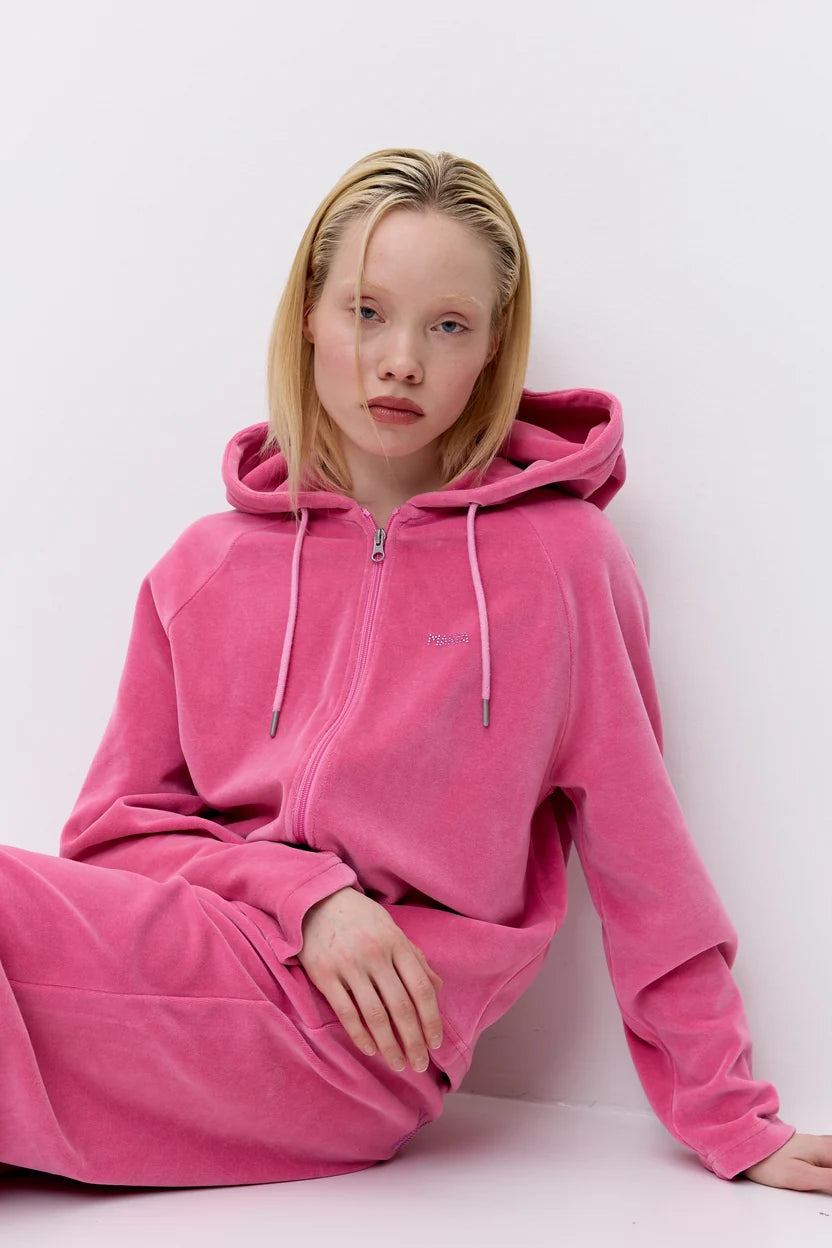 Makia x Nylon Beat huppari Nylon Zip Hoodie, vaaleanpunainen