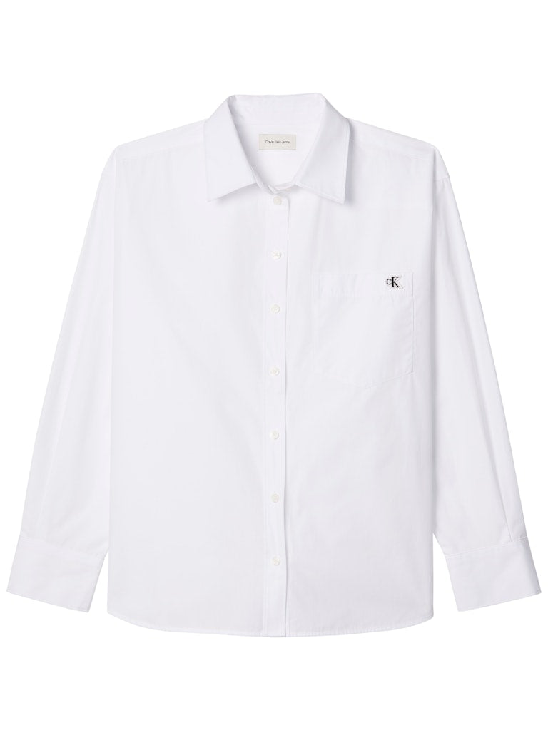 Calvin Klein Jeans naisten paitapusero Cotton Poplin Relaxed Shirt, valkoinen