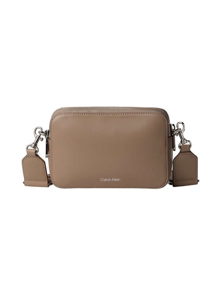 Calvin Klein Accessories naisten laukku Webbing Double Strap Camera Bag, vaalea beige
