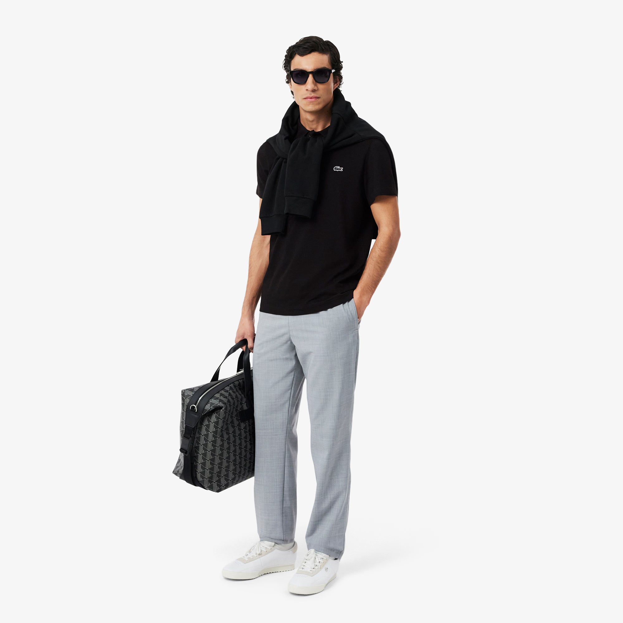 Lacoste miesten pikeepaita Reg Fit Sport Cotton Blend Polo Shirt, musta