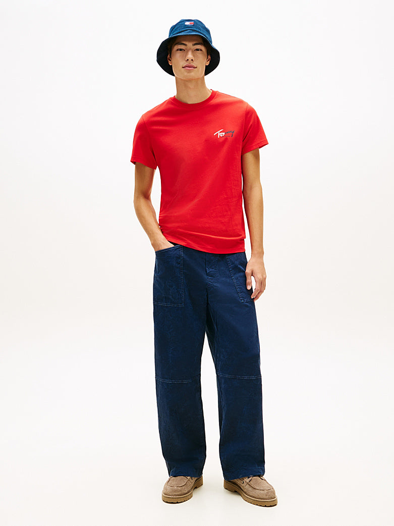 Tommy Jeans miesten t-paita Slim Sign Chest, punainen