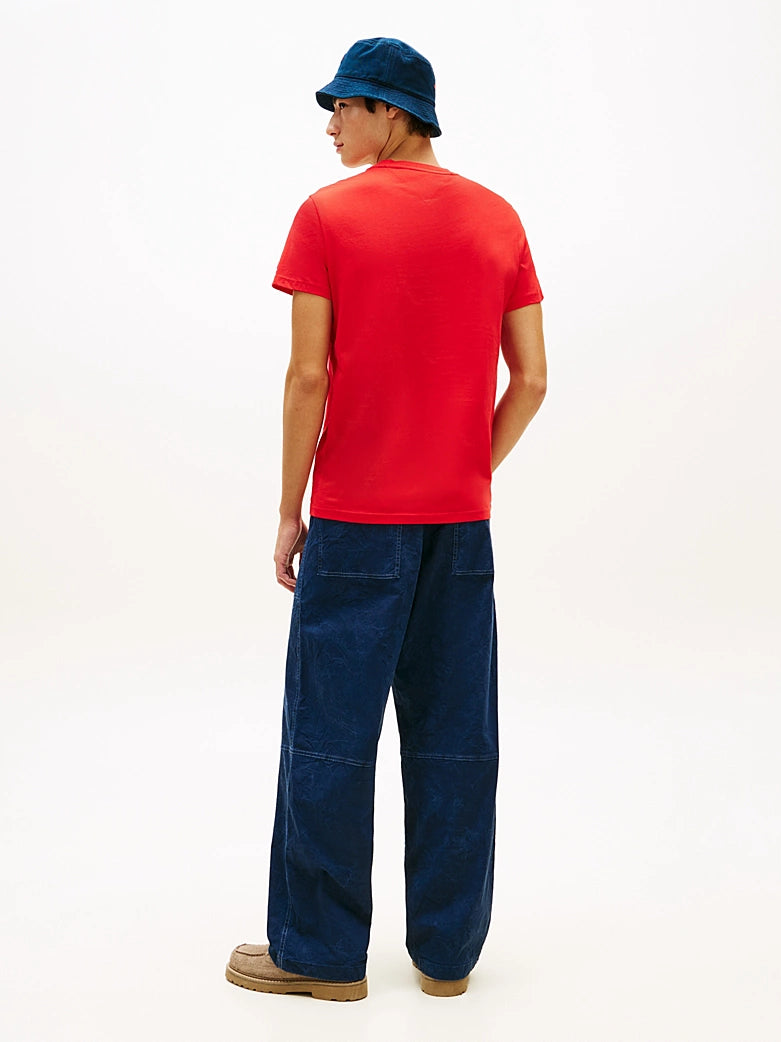Tommy Jeans miesten t-paita Slim Sign Chest, punainen