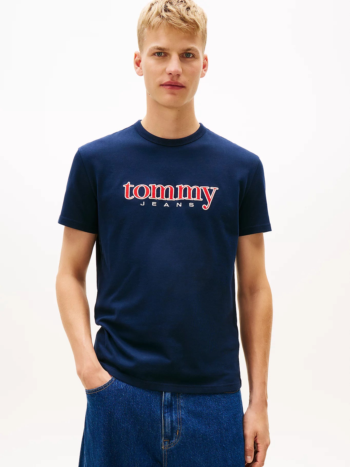 Tommy Jeans miesten T-paita TJM REG APPLIQ GRAPHIC SS T EXT, tummansininen