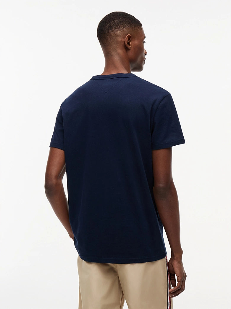Tommy Jeans miesten t-paita Signature Logo Tape, tummansininen