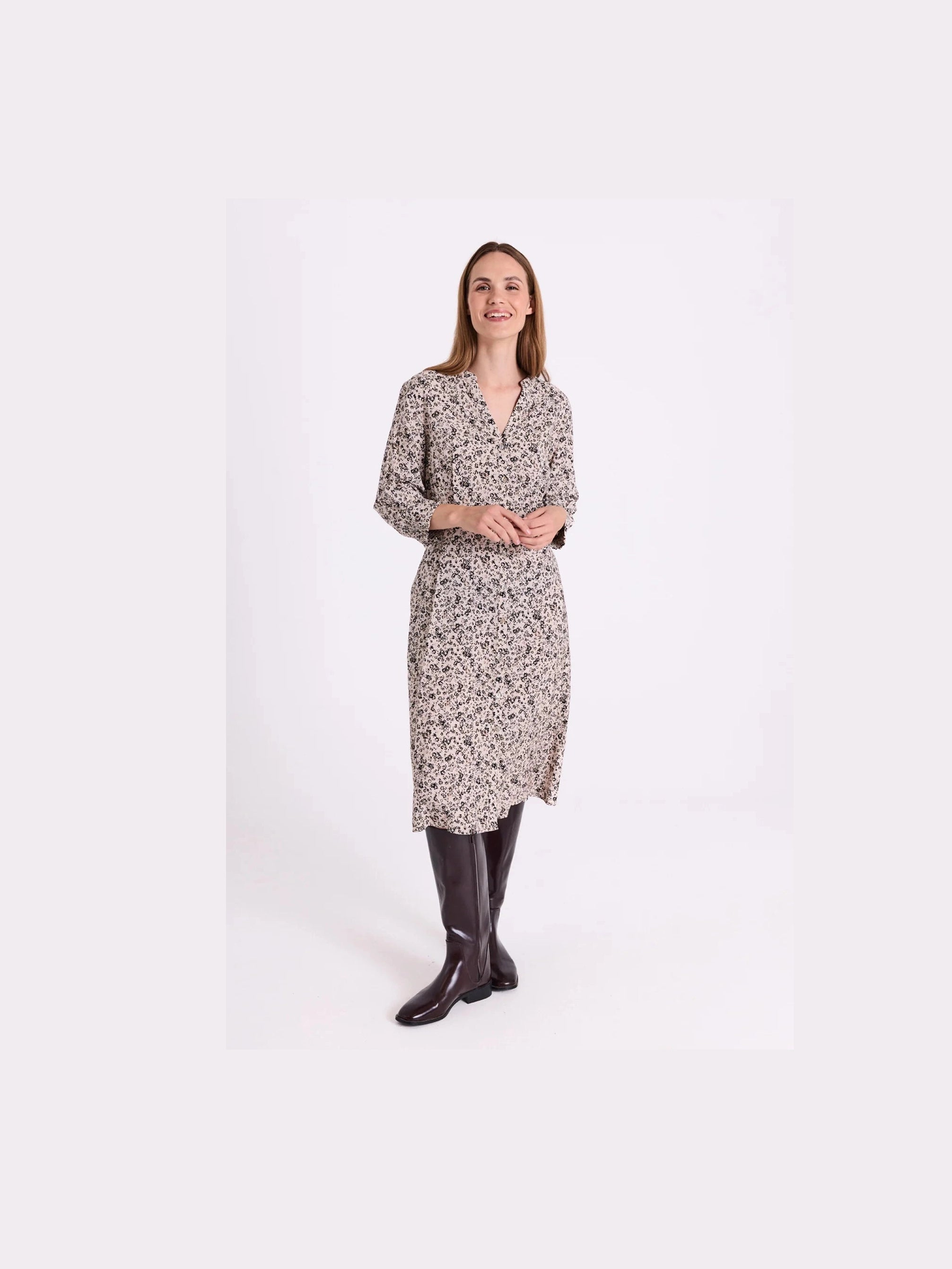 Freequent naisten mekko Molli Dress, kuosillinen beige