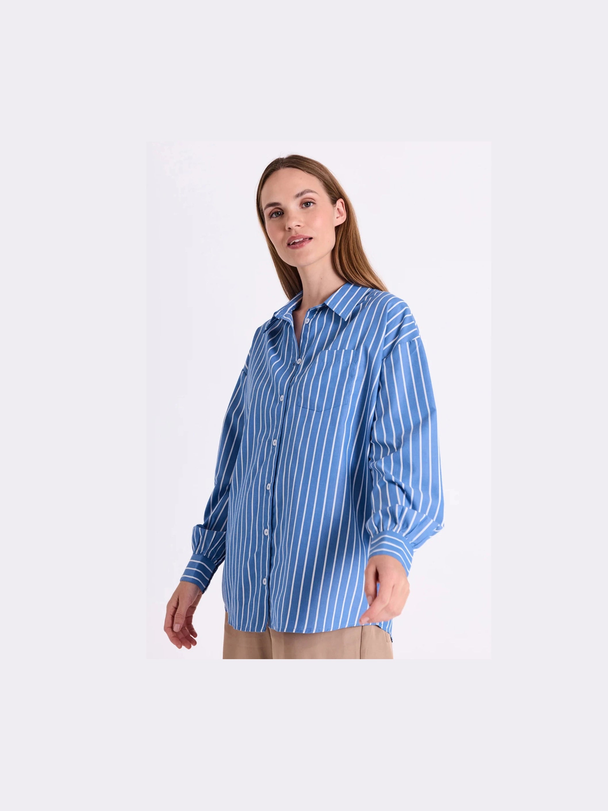 Freequent naisten paitapusero Zappa Shirt, raidallinen sininen