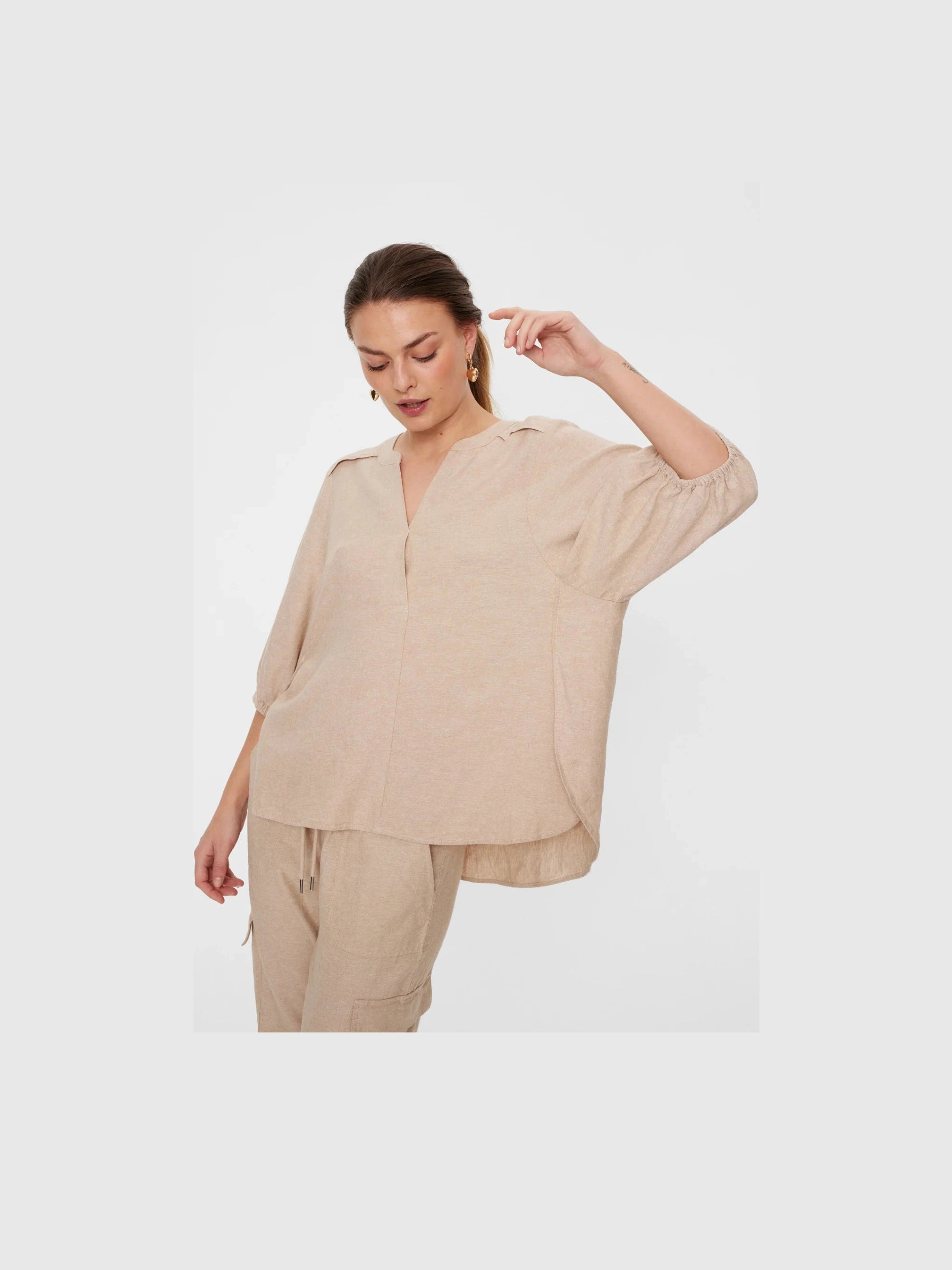 Freequent naisten pusero FQLava-Blouse, vaalea beige