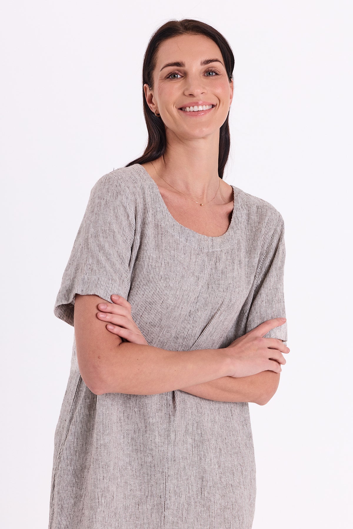 Freequent mekko Lava Dress, raidallinen ruskea