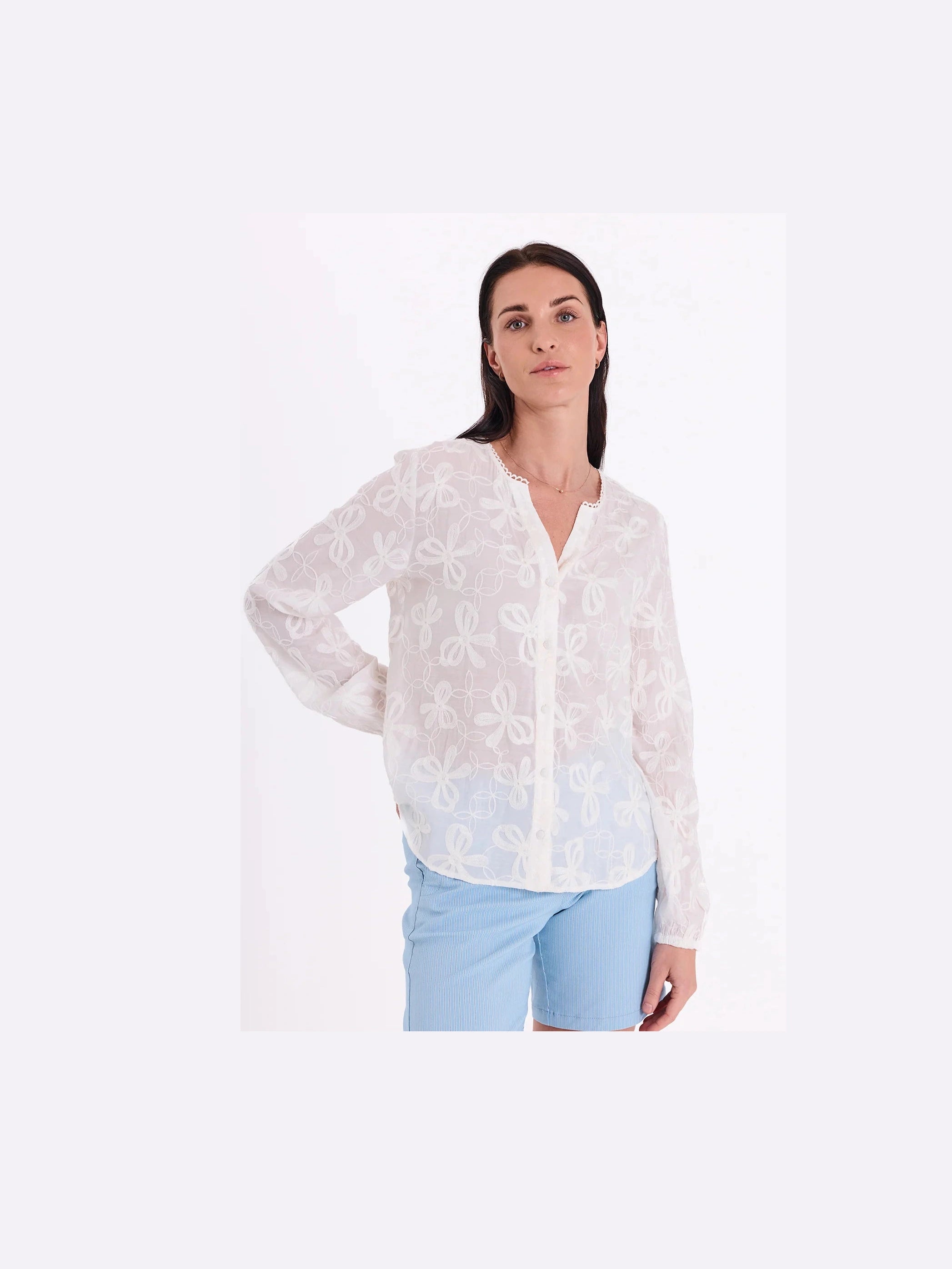 Freequent naisten pusero Randy Blouse, valkoinen