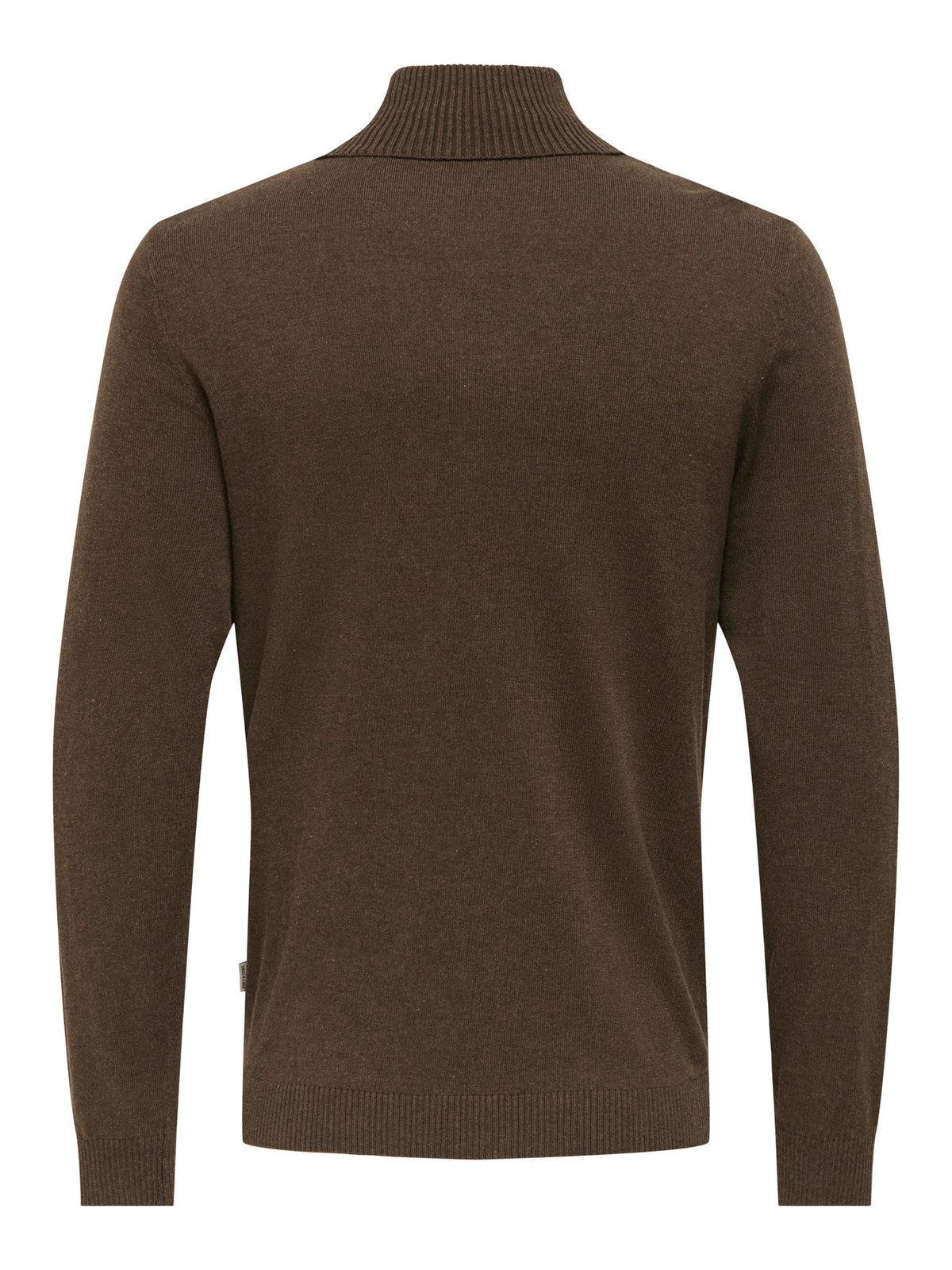 Only and Sons miesten neulepusero Loui Reg 12 Mel Roll Knit, Coffee Bean Melange